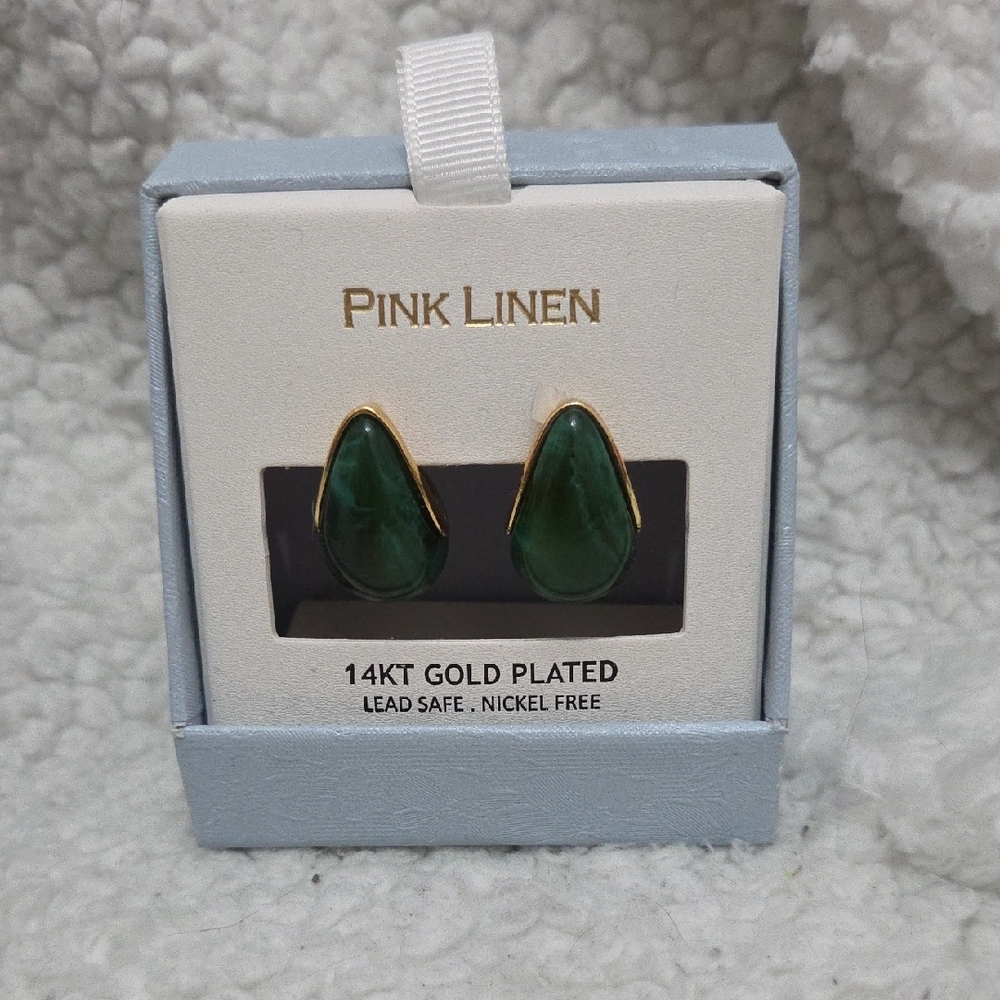 Pink Linen 14kt Gold Plated Earrings